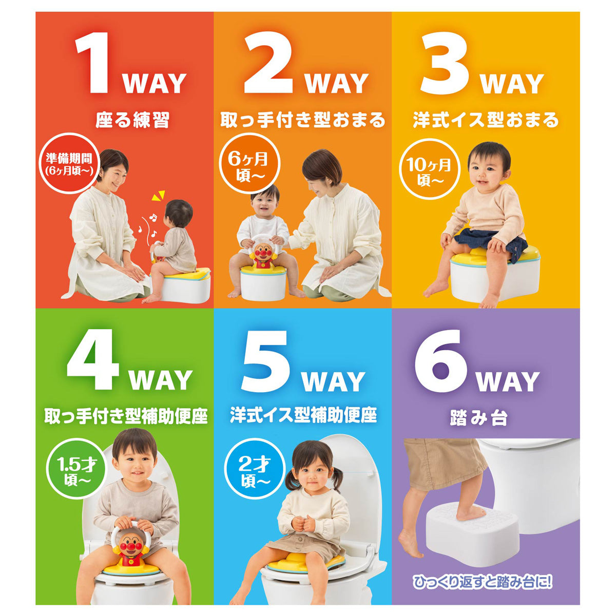アンパンマン 6WAYおまる おしゃべり＋メロディ付き