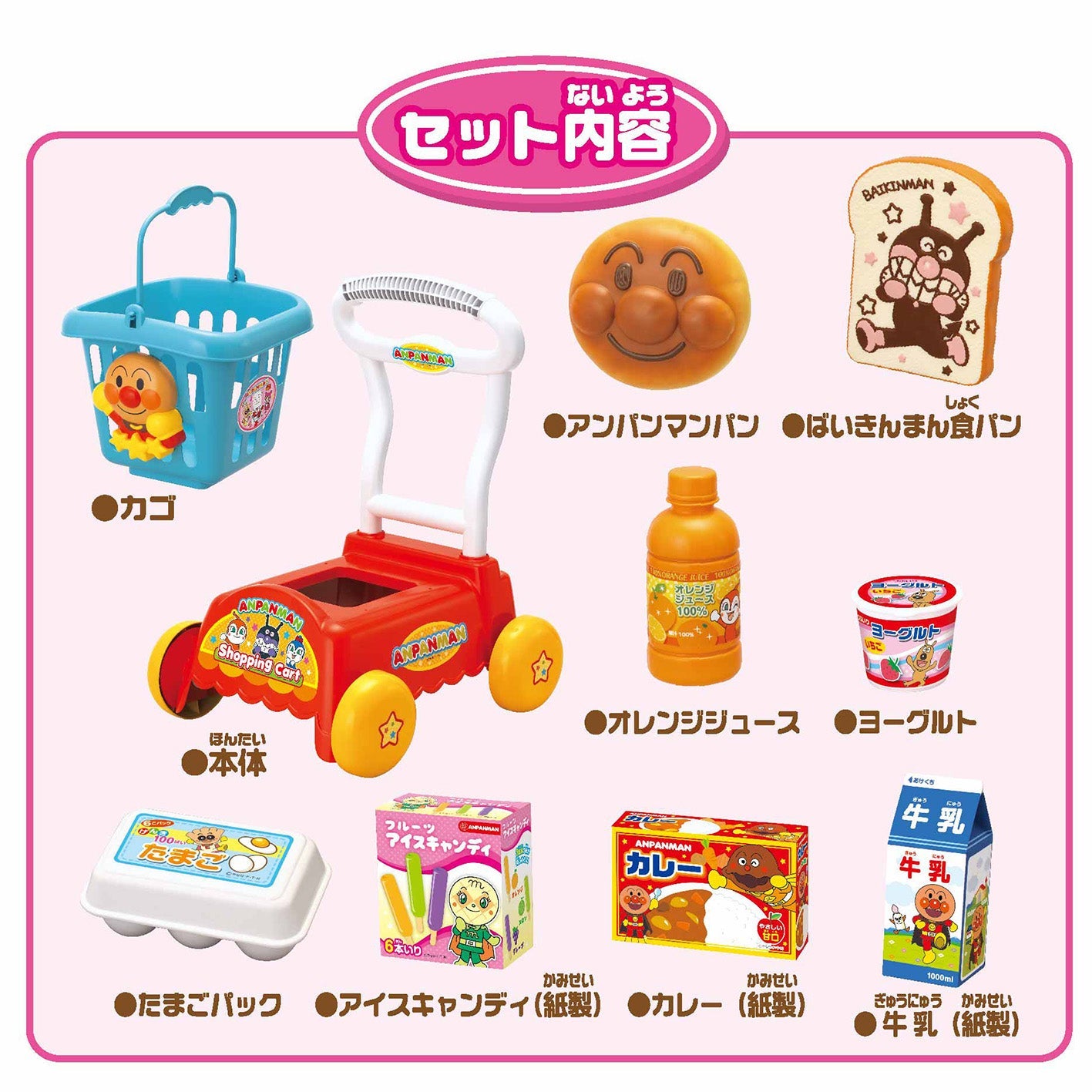 いっしょにおかいもの♪アンパンマンショッピングカート